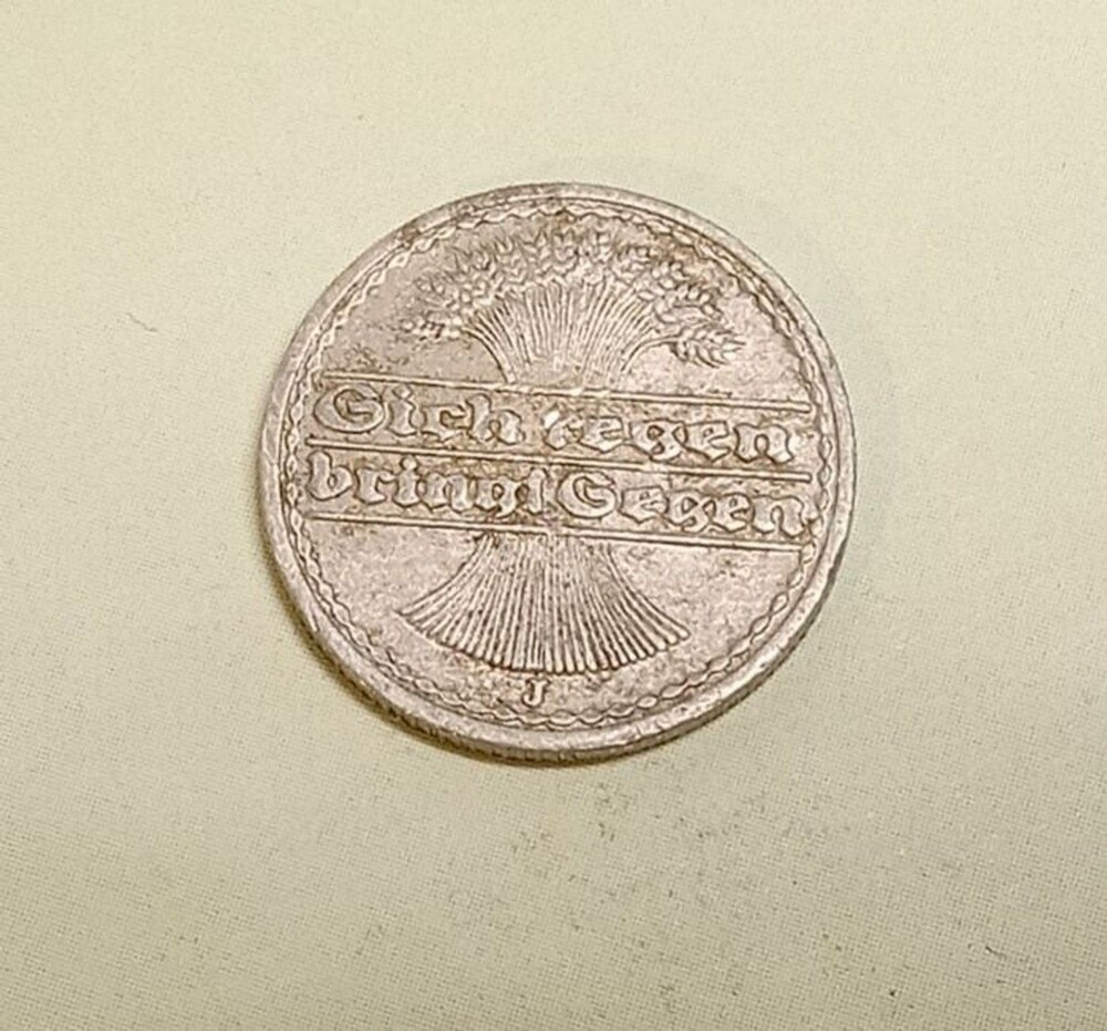 Germany 50 Pfennig 1922 Coin German Empire Mint Mark J Hamburgische Münze KM# 27